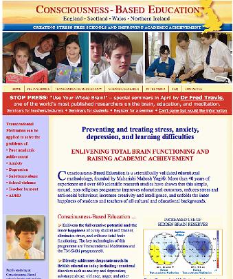 12 TravisWebsite1.jpg - Web site for Consciouness-Based Education in Great Britain. http://www.consciousnessbasededucation.org.uk/